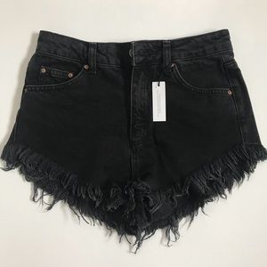 Topshop Kiri High Waisted Black Shorts